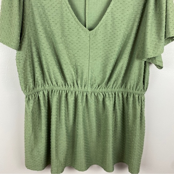 LANE Bryant Sea Spray Swing Flutter-Sleeve Clip Dot Babydoll Top Size 14/16 - Picture 13 of 13
